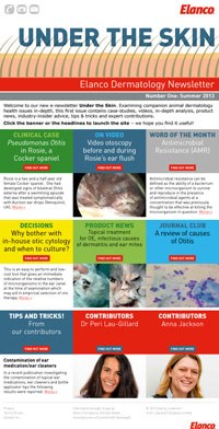 Elanco Companion Animal Health has launched a dermatology e-newsletter called Under The Skin, which is designed to help veterinary professionals stay informed and up to date on a wide range of skin conditions.