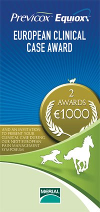 Merial Animal Health is inviting practitioners to submit original clinical pain management cases for The Previcox & Equioxx European Clinical Case Award for Excellence