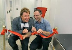 The entertainer Michael Ball yesterday opened the final phase of Fitzpatrick Referrals' new ultra-hi-tech patient ward