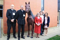 The London Fire Brigade has donated a life-size horse model to the Royal Veterinary College, to be used for student training.