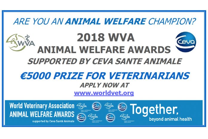 Ceva Animal Health and the World Veterinary Association (WVA) are inviting nominations for next year's Global Animal Welfare Awards, which recognise veterinary surgeons for their efforts to protect and improve the welfare of animals.