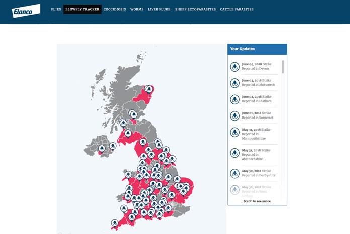 Elanco Animal Health has announced that the first blowfly strike cases of 2018 have been reported on its Blowfly Strike Tracker.