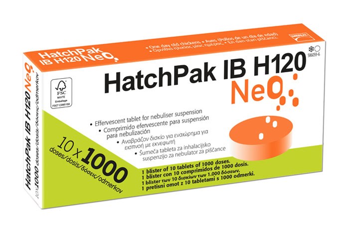 Boehringer Ingelheim has launched HatchPak IB H120TM NeO, a freeze-dried live attenuated virus of Bronchitis disease, H120 strain, for active immunisation of one day-old chickens in order to reduce infection with Massachusetts serotype of Infectious Bronchitis virus. 