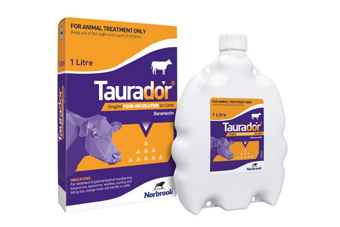 Norbrook has launched Taurador Pour-on, a doramectin-based endectocide, licensed to treat gastrointestinal roundworms, lungworms, eyeworms, warbles, sucking and biting lice, mange mites and hornfly in cattle.