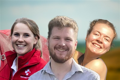 Rebecca Hampson, Henry Lamb and Camilla Church vie for Young Vet of the Year