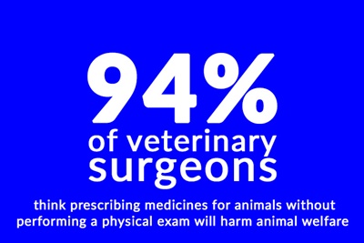 94% of vets say prescribing meds without a physical exam will harm animal welfare